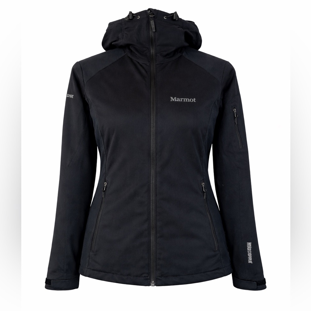 Marmot Windstopper Jacket Womens Small Black Hooded Softshell